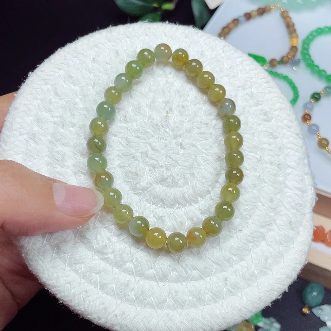 翡翠未镶嵌手链天然缅甸翡翠A货卡6.9