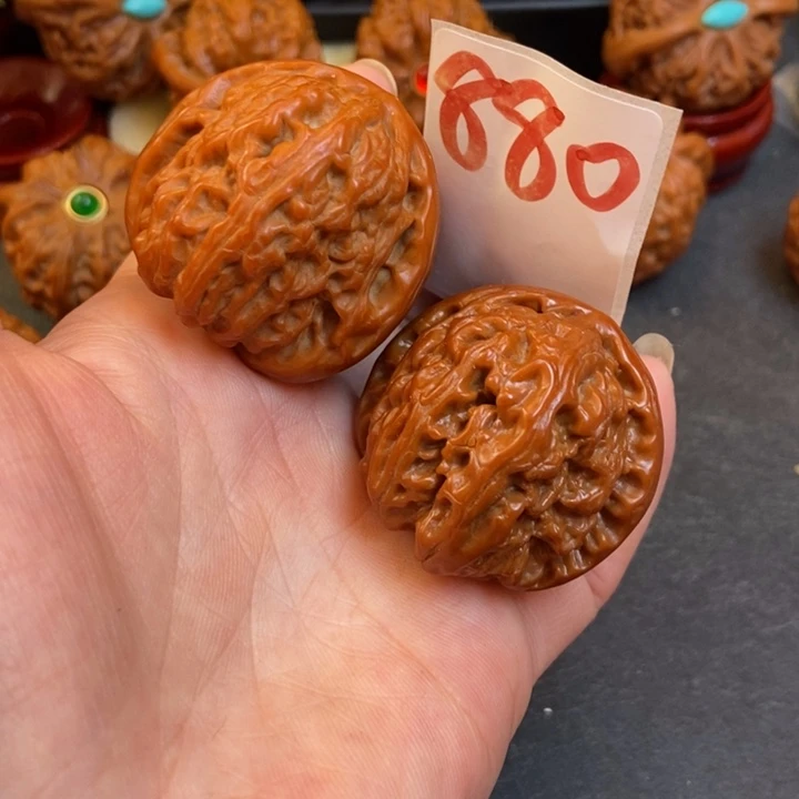 文玩核桃把件38白狮子880