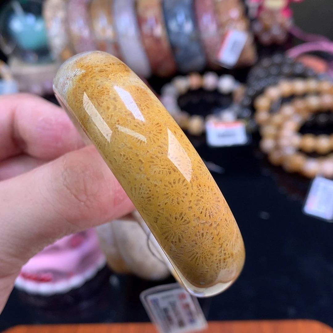 【闪购商品】颈饰未镶嵌硅化珊瑚（珊瑚玉）17号55.4圈金大花花