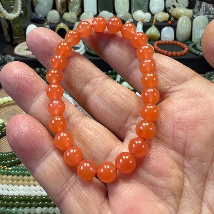 南红玛瑙未镶嵌手链