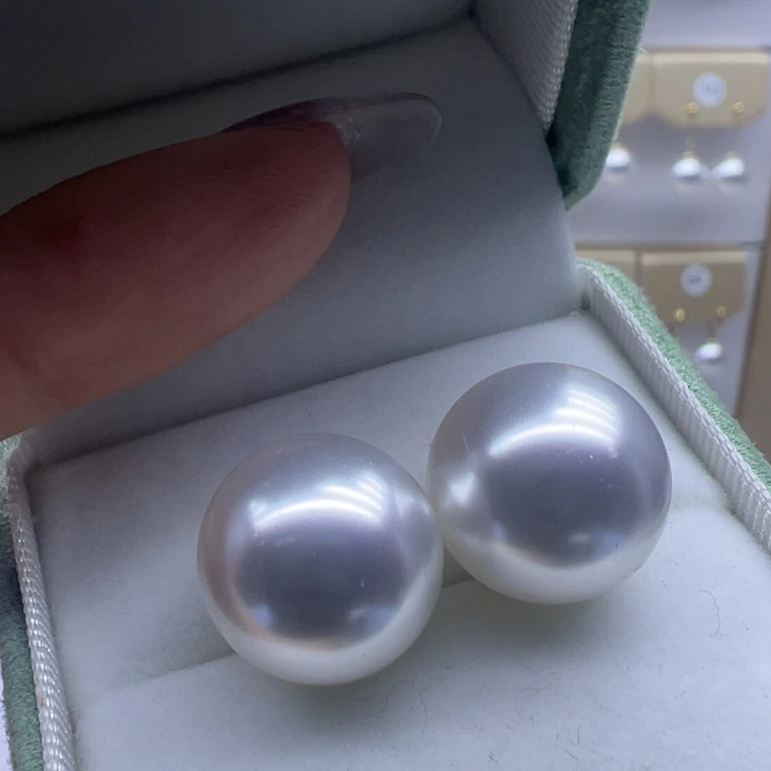 银S925镶嵌淡水珍珠耳饰