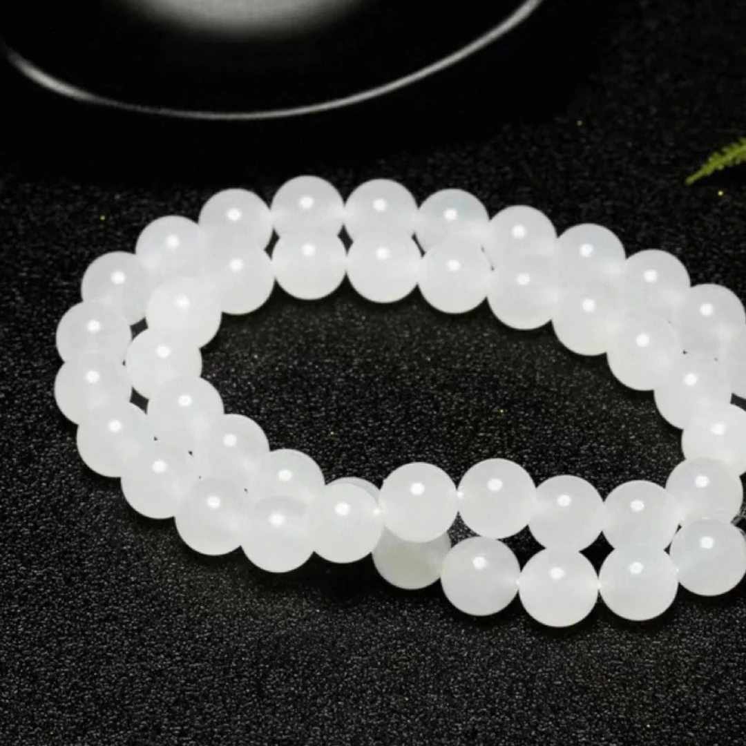 天然和田玉白玉项链9-10mm 多样性发其一