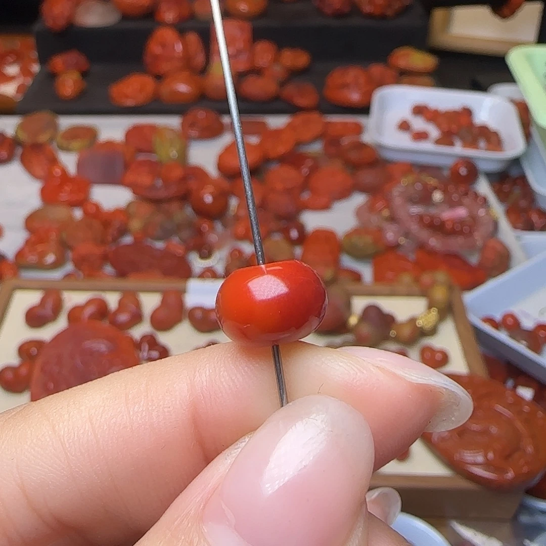 溜***球南红玛瑙未镶嵌吊坠(不含链)