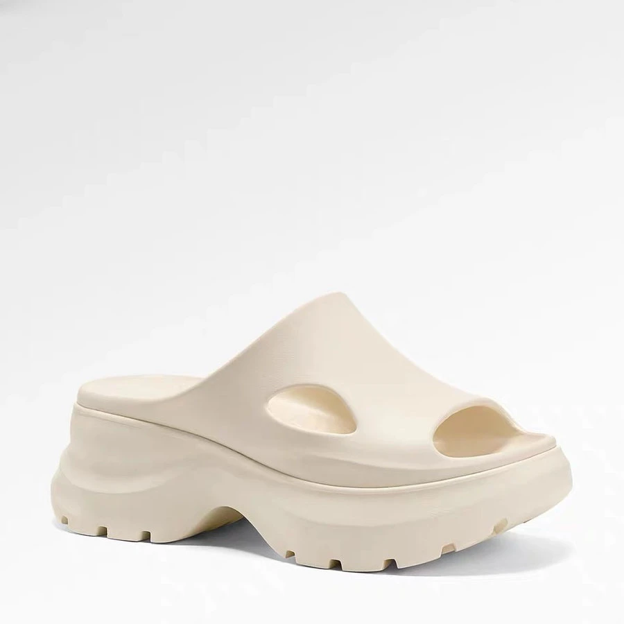 欧货2025新款厚底洞洞鞋女一字拖鞋女外穿时尚小个子凉拖