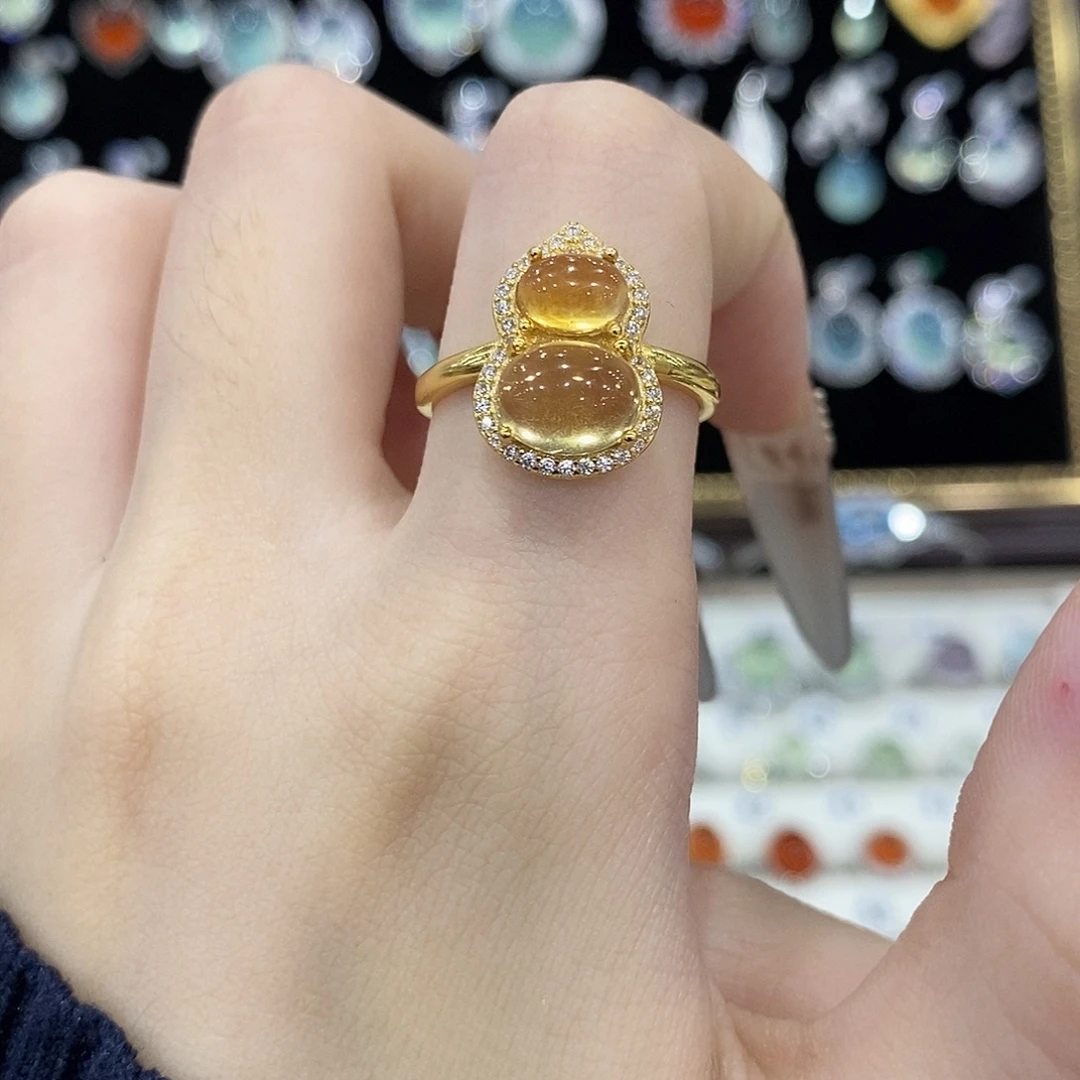 银S925镶嵌戒指黄晶