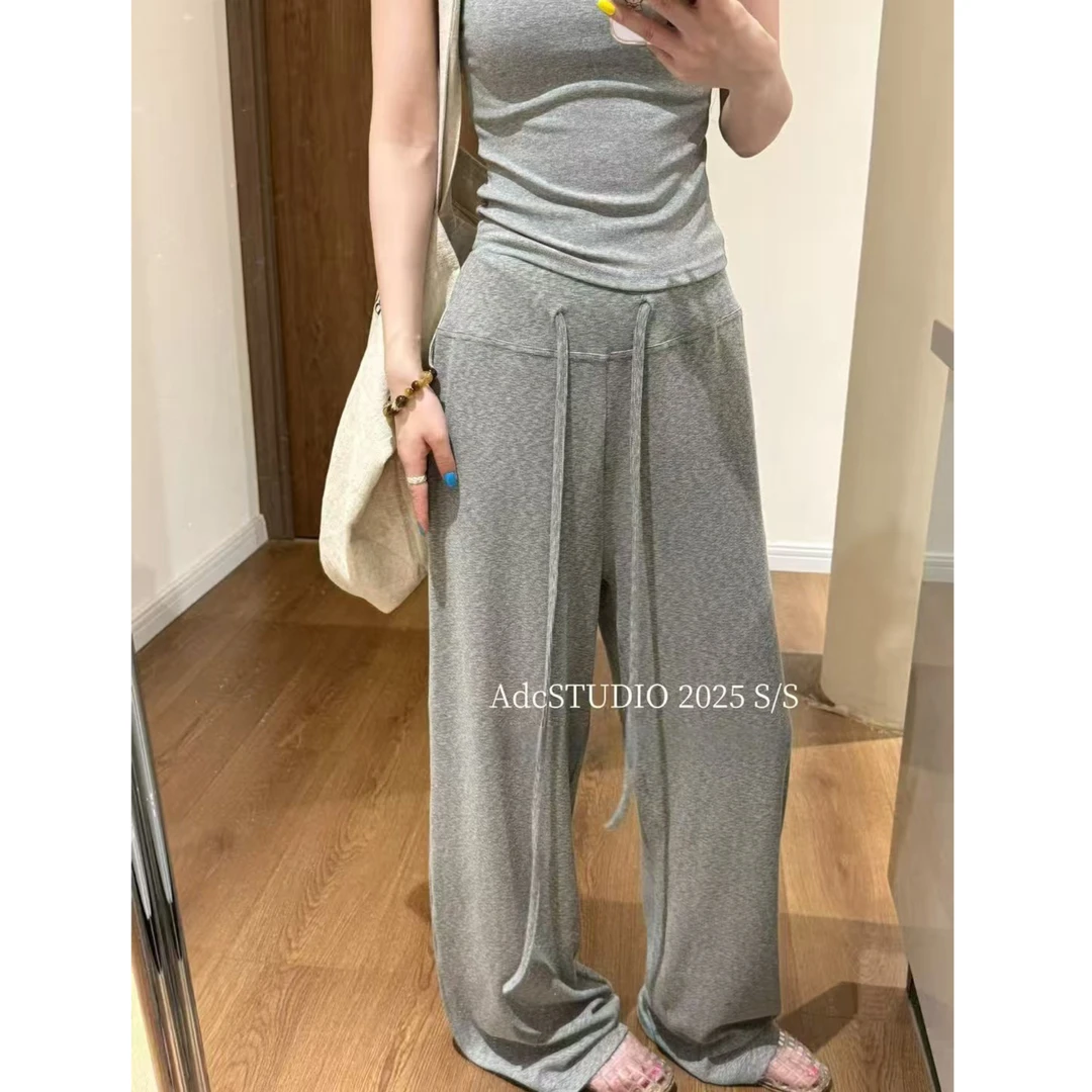 【原版现货-纯色拖地裤】東room夏季新款纯色显瘦拖地裤女