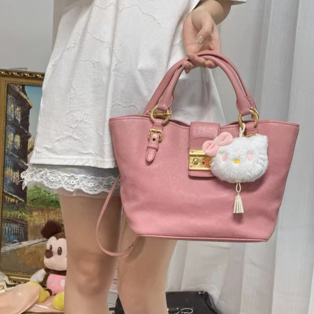 95新 MIU MIU/缪缪 谬谬粉色菜篮子包95新/CC0059/12696978