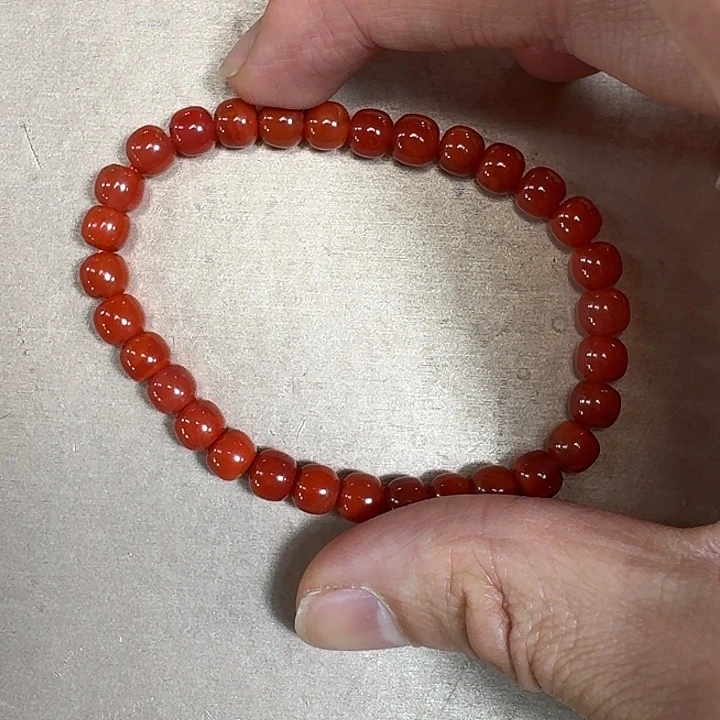 南红玛瑙未镶嵌手链手串原矿南红瓦西双色6加老型