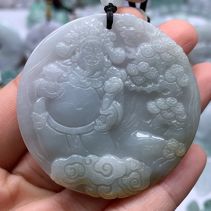 翡翠未镶嵌颈饰财神爷福利