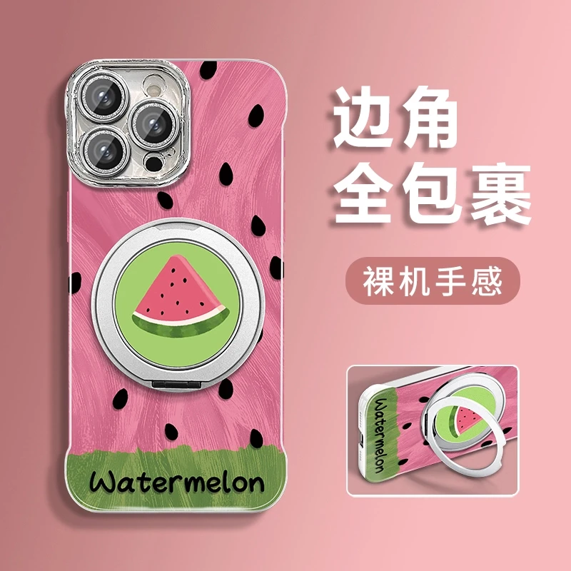 夏日西瓜适用苹果vivo华为oppo小米iPhone16羽纱无边框手机壳