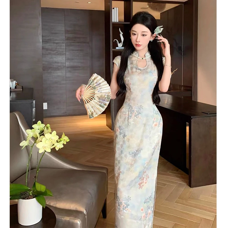 2025新款新中式国风清冷感改良旗袍日常绝美性感纯欲连衣裙女夏季