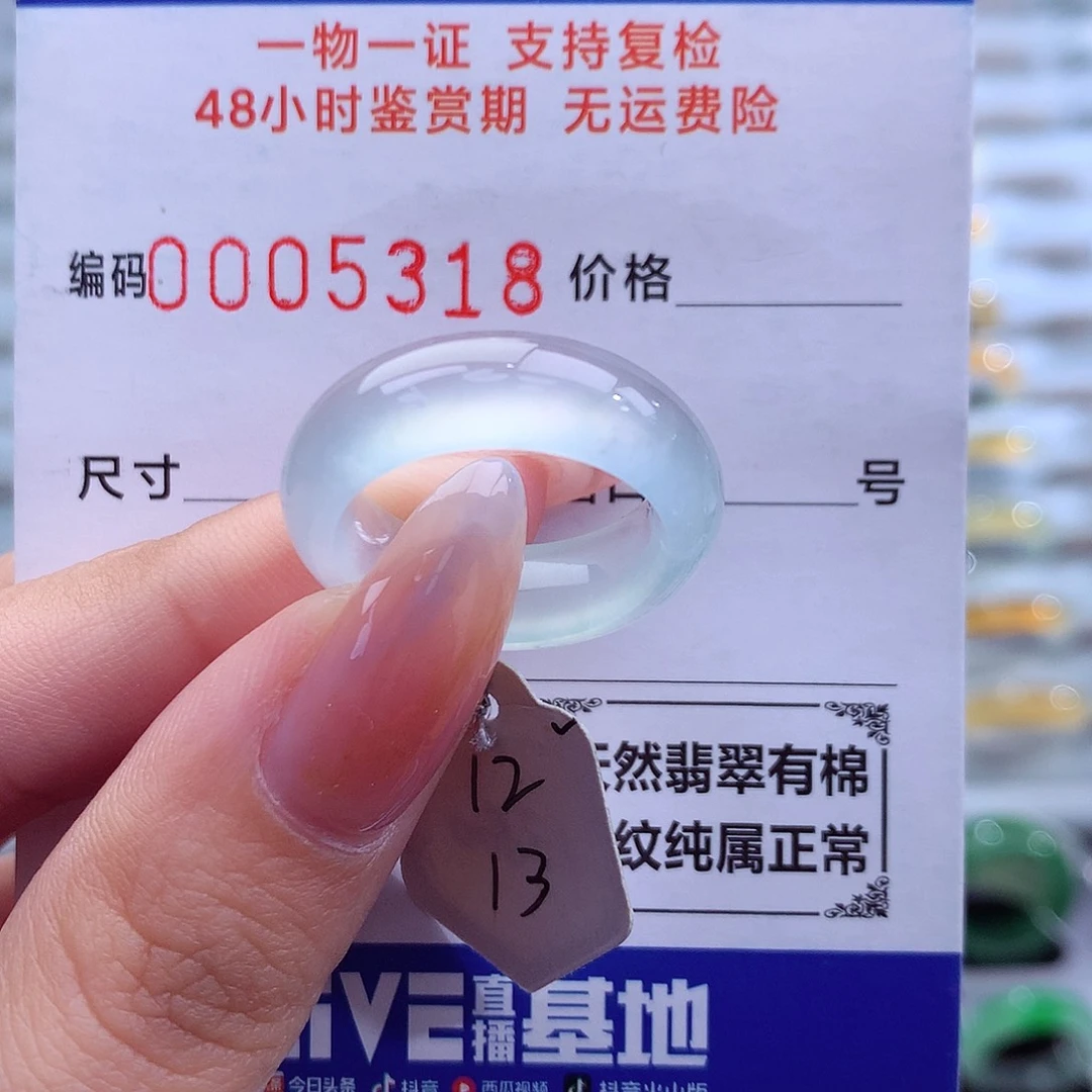 翡翠未镶嵌戒指天然