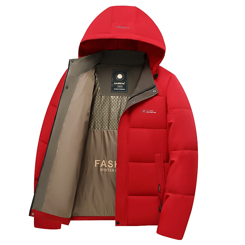 2025年冬季男士棉服加厚保暖连帽棉衣防风面包服外套棉袄男