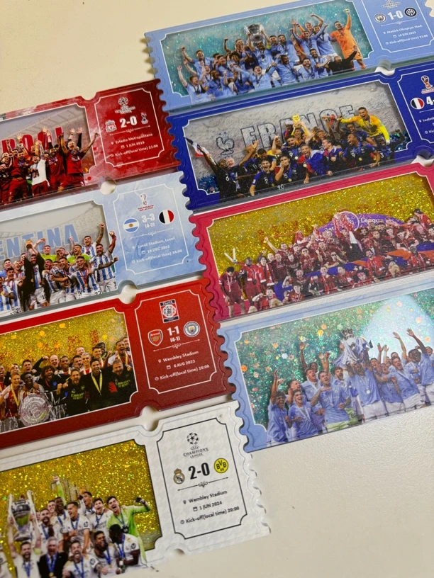 【可许愿换款】足球夺冠时刻流沙票根纪念摆台非冰箱贴