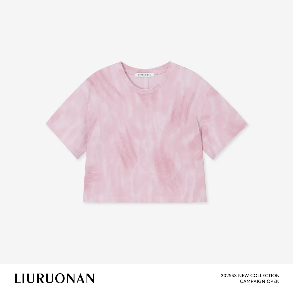 LIURUONAN 25SS【草莓冰沙tee】小众设计凉感扎染圆领短袖宽松上衣