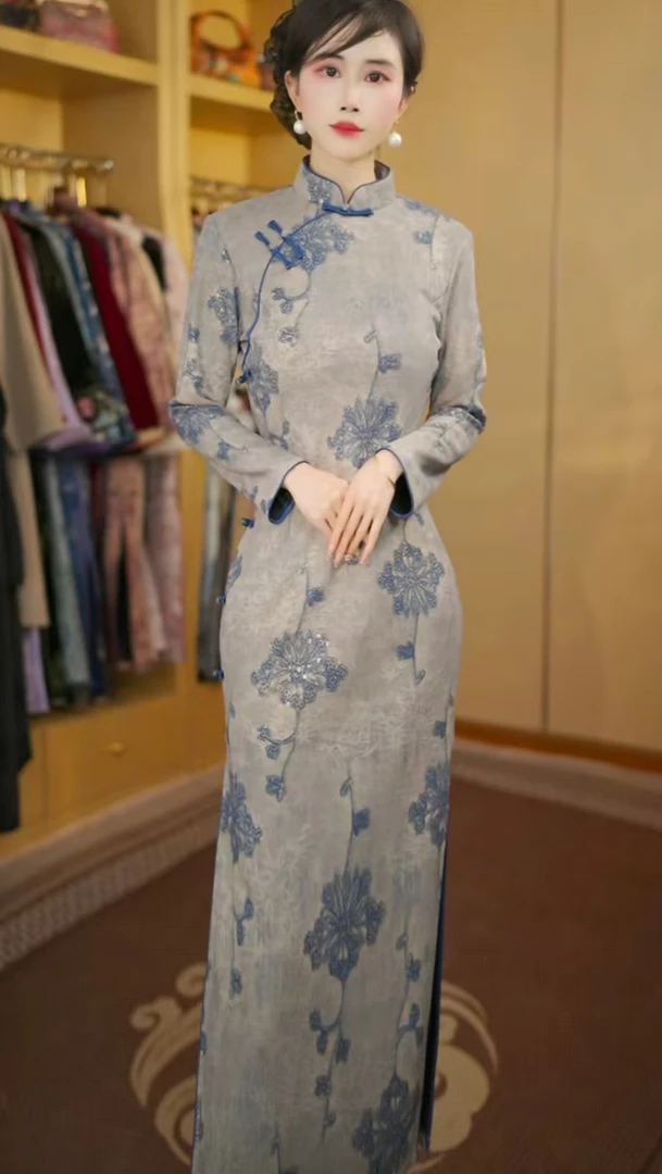 春娇旗袍版 加绒冬款日常气质文艺国风复古旗袍