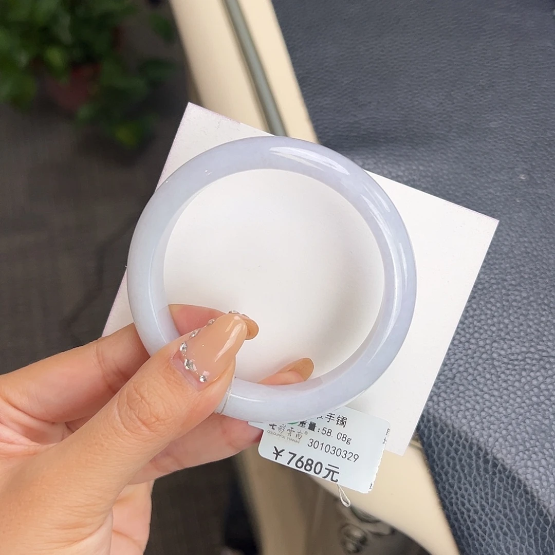 翡翠未镶嵌手镯57仙女粉