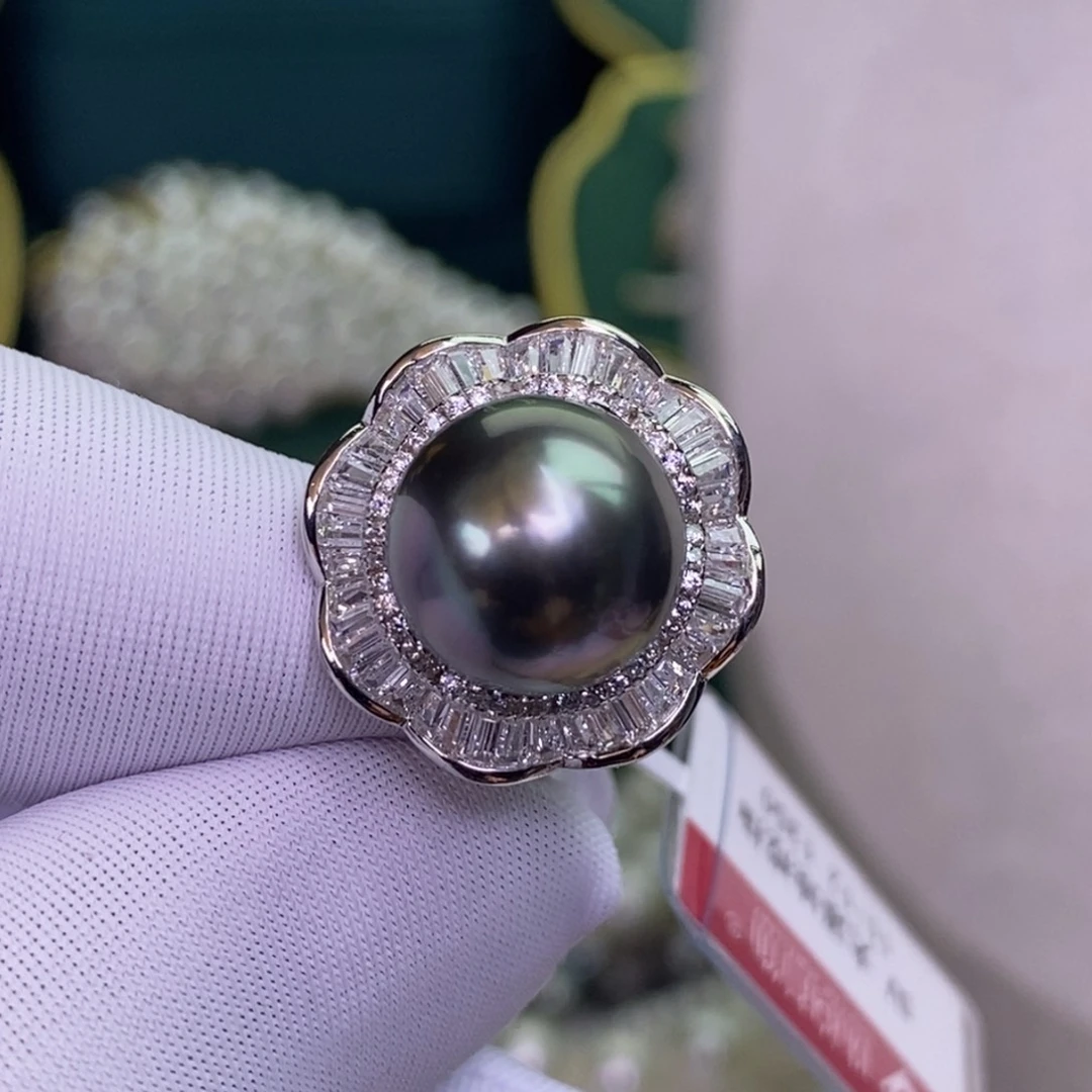 海水珍珠银S925镶嵌戒指