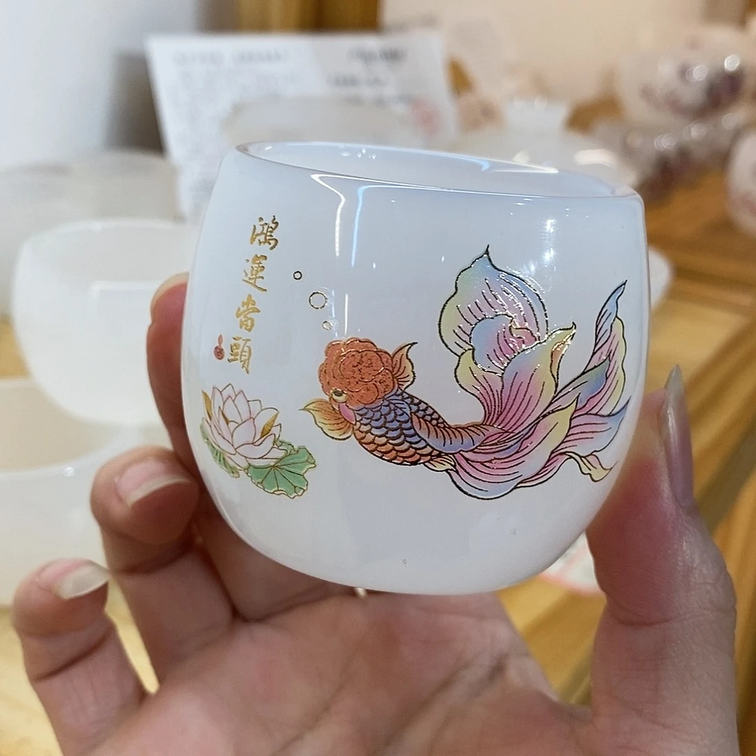 琉璃手工艺品鸿运当头主人杯