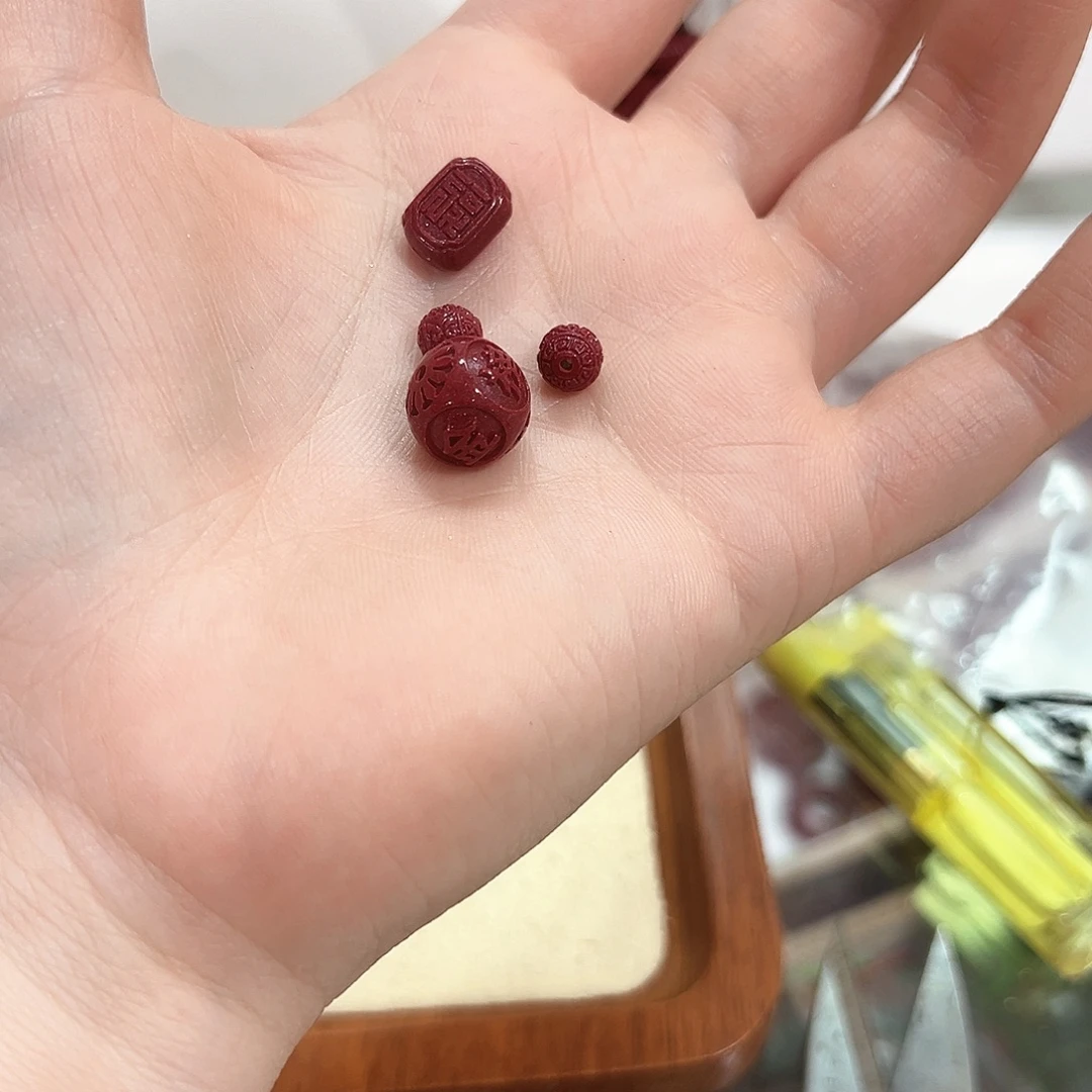 天然辰砂两个手链 金榜题名  福牌