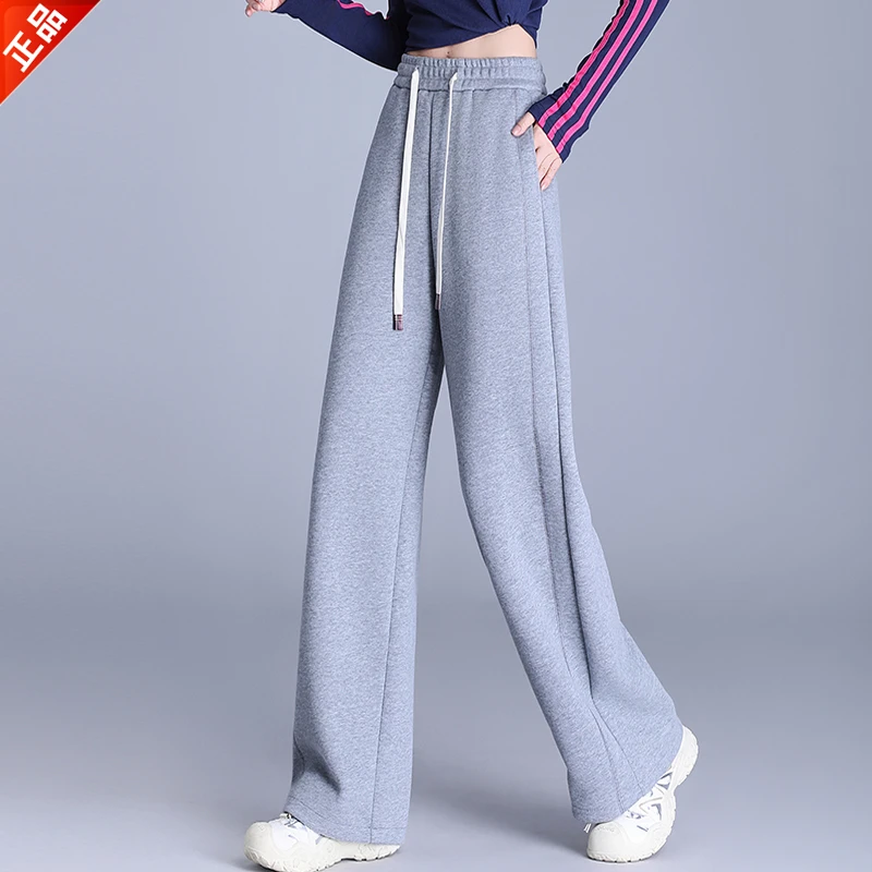 正品2025新款春季高端阔腿裤女梧桐裤时尚高腰宽松直筒休闲裤爆款