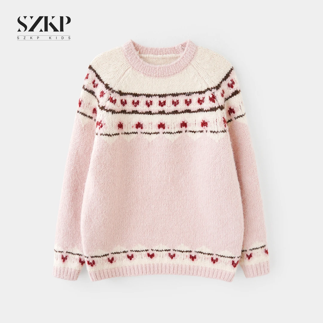 SZKP冬季新款女童装保暖上衣中大童休闲时尚儿童毛衣MFYD557849