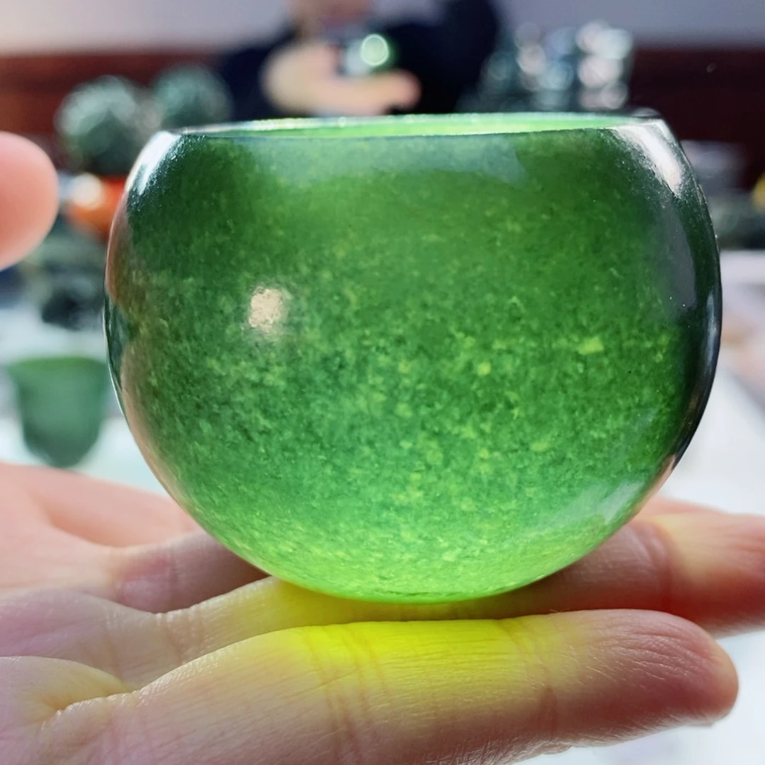 未镶嵌和田玉（青玉）摆件龙蛋杯