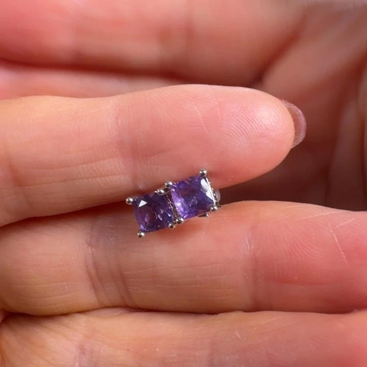 【闪购商品】紫晶耳饰银S925镶嵌42yuuuuuuuu