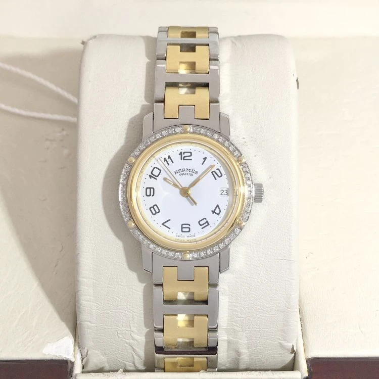 99新 Hermes/爱马仕 clipper 石英表 表径24/配礼盒/苏酥精选