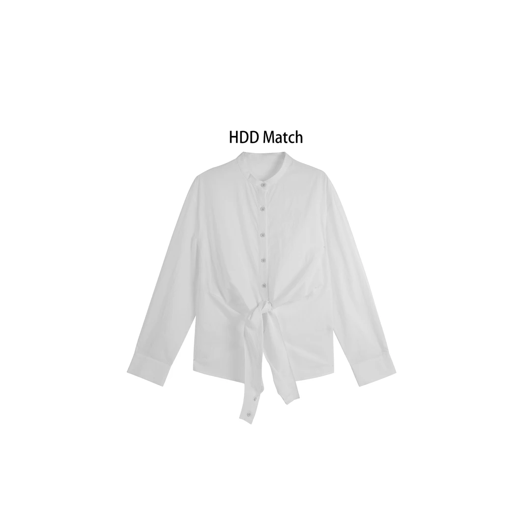 HDD Clothing "月光白巧"春季女款设计宽松长袖百搭衬衫 Y7174