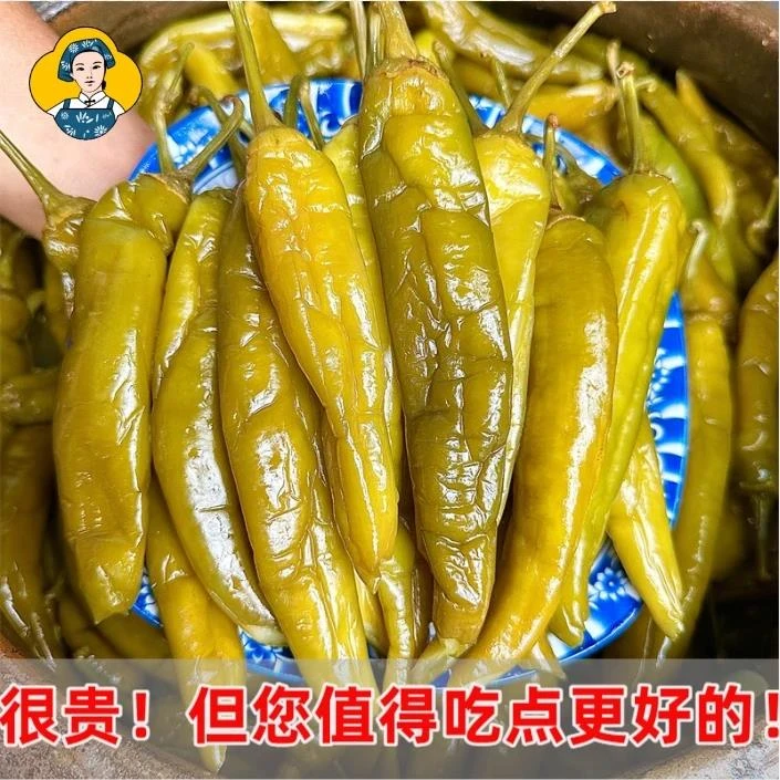 杨巧妹酸辣椒老坛泡制脆皮辣椒泡酸菜腌菜酸辣脆美食500克盒装