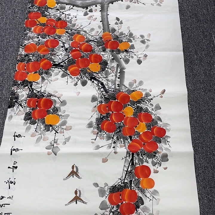 国画卖字画的小男孩