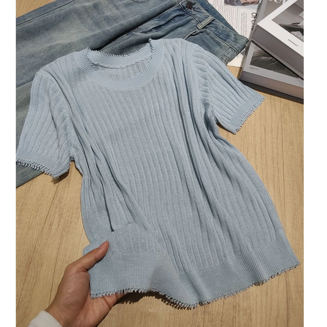 小清瓜女装严选新款百搭秀出我的夏日户外穿搭休闲针织衫GCN25123