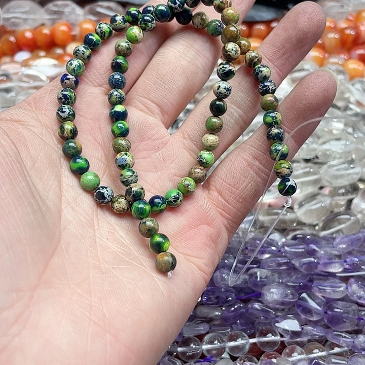 玛瑙/玉髓珠宝半成品未镶嵌一条6mm帝王石