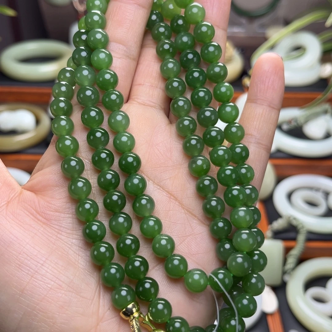 和田玉（碧玉）合金颈饰俄料108
