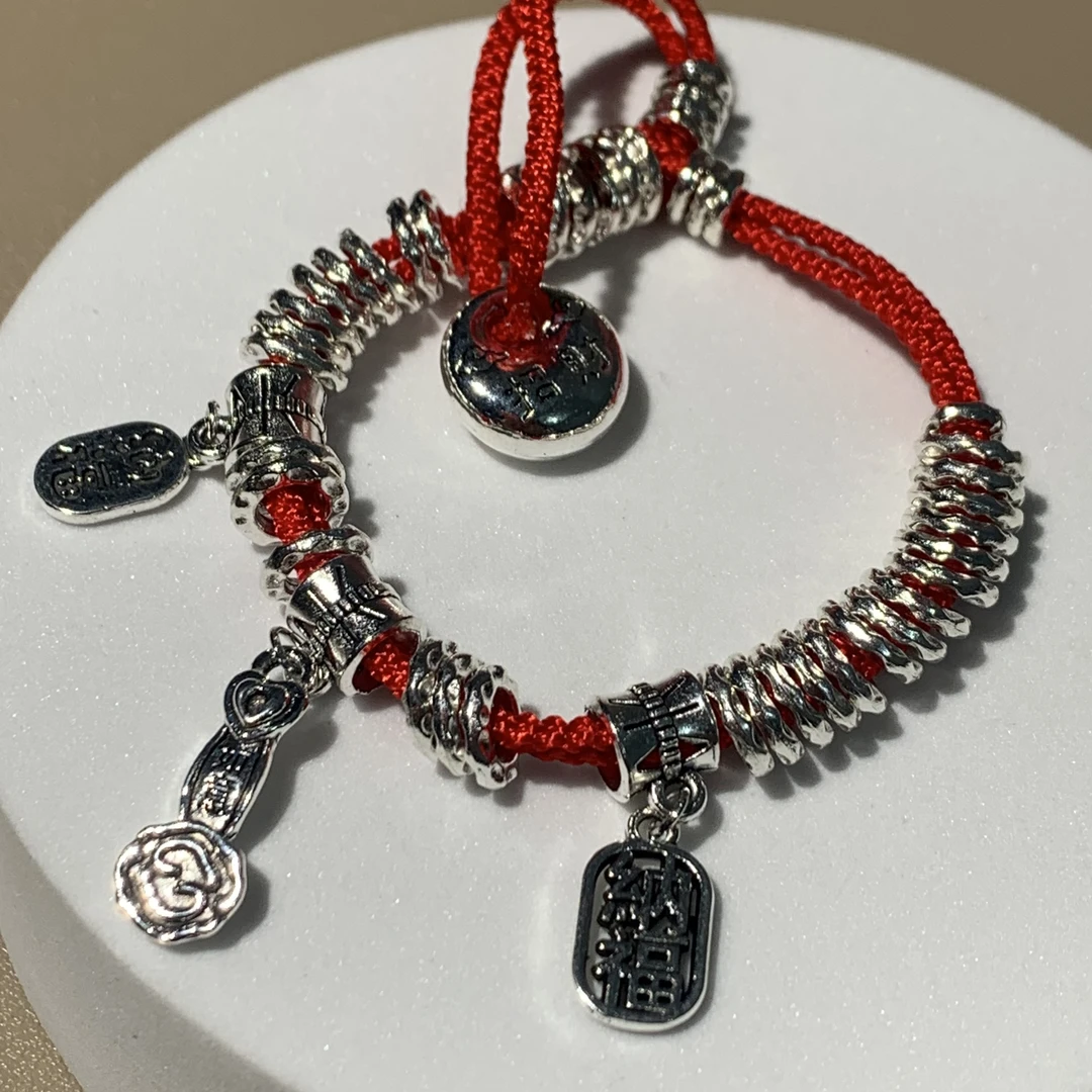 钨合金手链 2515【盘缠如意福锁】手链百搭复古时尚