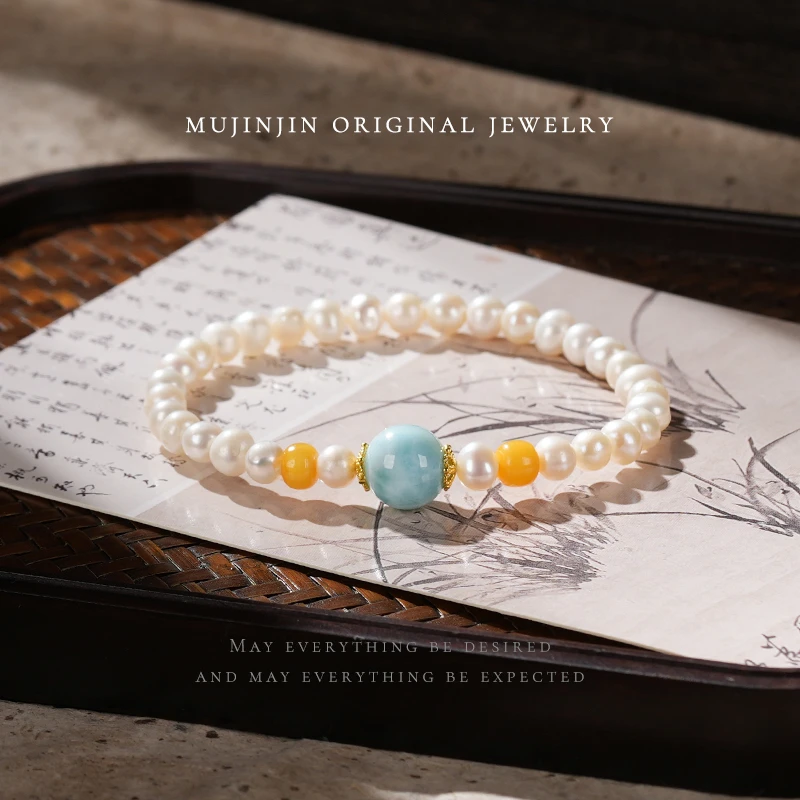 【木槿槿】天然淡水珍珠手串女款气质百搭单圈手链时尚手饰品TT1326