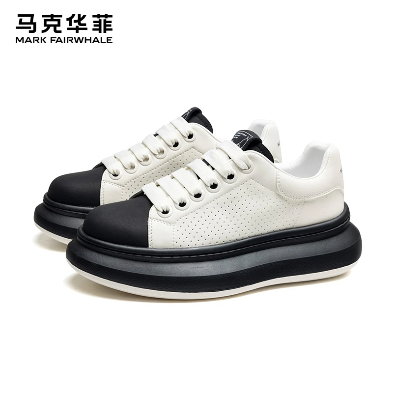 马克华菲脏脏鞋2025新款潮流百搭板鞋休闲鞋男款男鞋厚底小白鞋