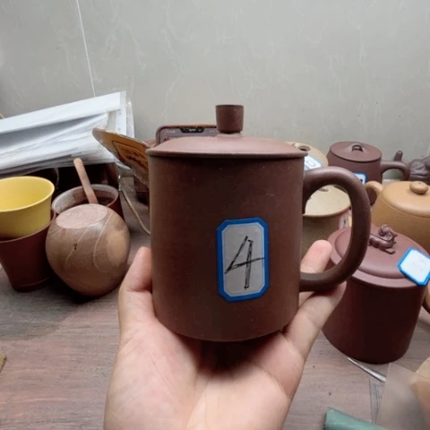 茶杯紫砂赏***角办手工原矿盖杯