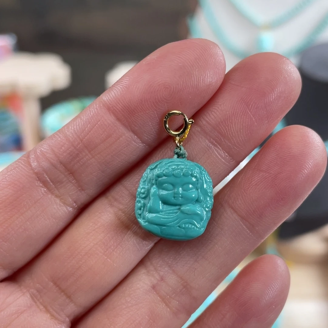 绿松石未镶嵌套链宝宝佛