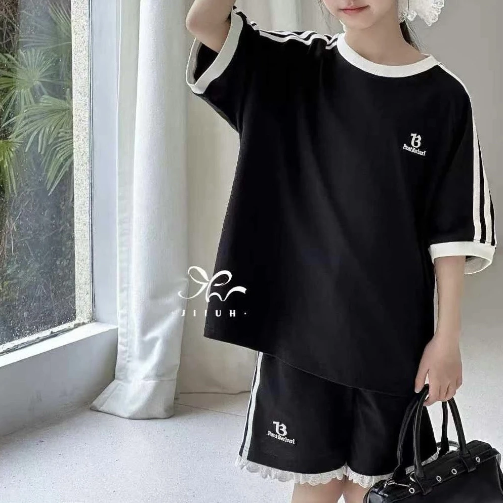 2112童装刺绣字母运动套装