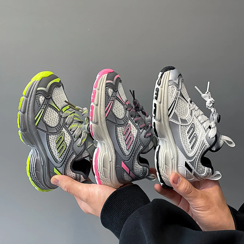 儿童双网透气老爹鞋2025春秋新款男童巴黎潮牌运动鞋女童鞋子洋气