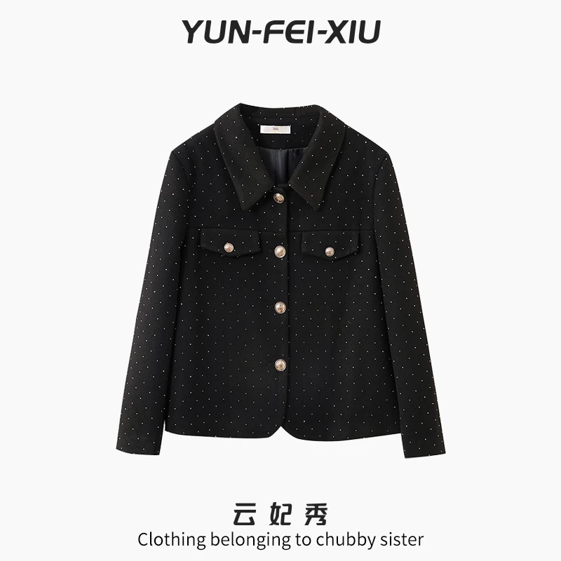 云妃秀大码女装外套百搭休闲气质胖妹妹西服减龄时尚显瘦秋季2402