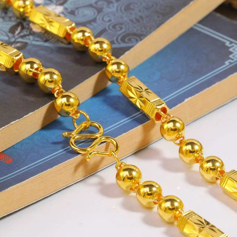 合金项链 网红新款六角项链经典时尚气质百搭轻奢潮流精美男士