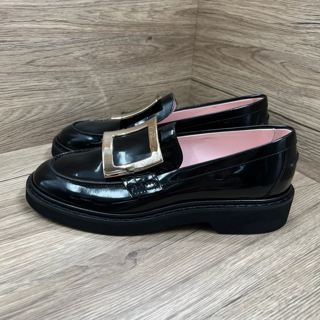 未使用 Roger Vivier/罗杰·维威耶 亮面方扣乐福鞋 38码 40码