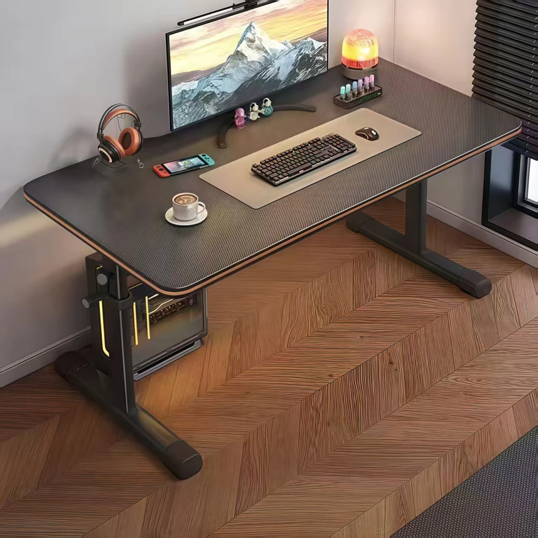 送货上门家用简约手摇升降电脑桌电竞桌台式桌写字台办公桌作业桌