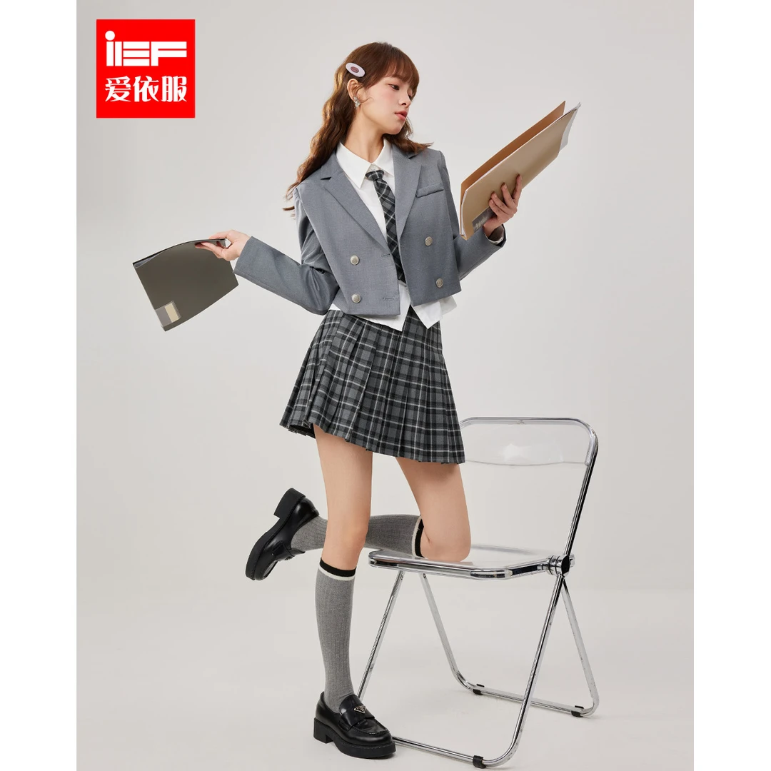 【商场同款新品】IEF/爱依服2025春季新款学院风上下套裙欧若风