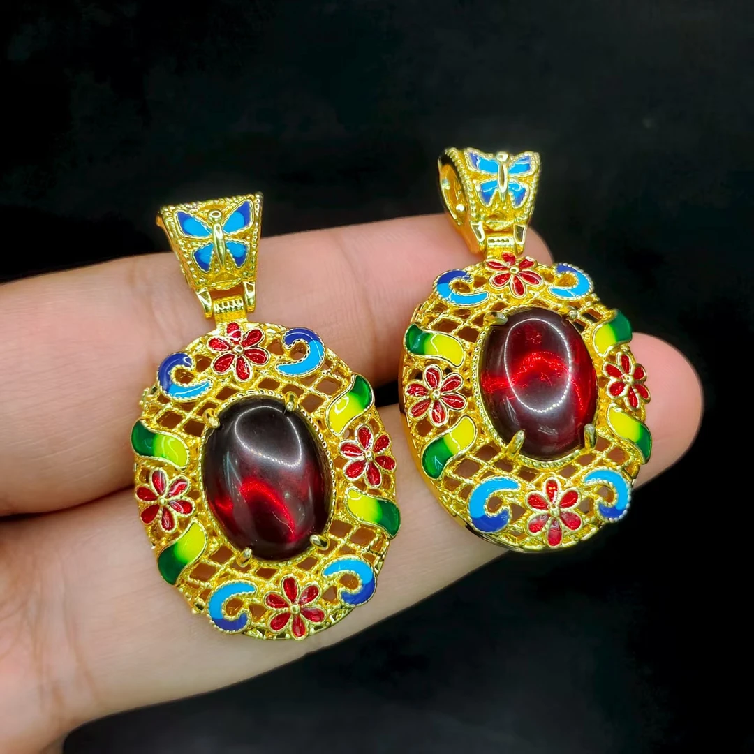 【李想精选】琥珀蛋面吊坠赠皮绳GS【多样性发其一】约15-11-4mm