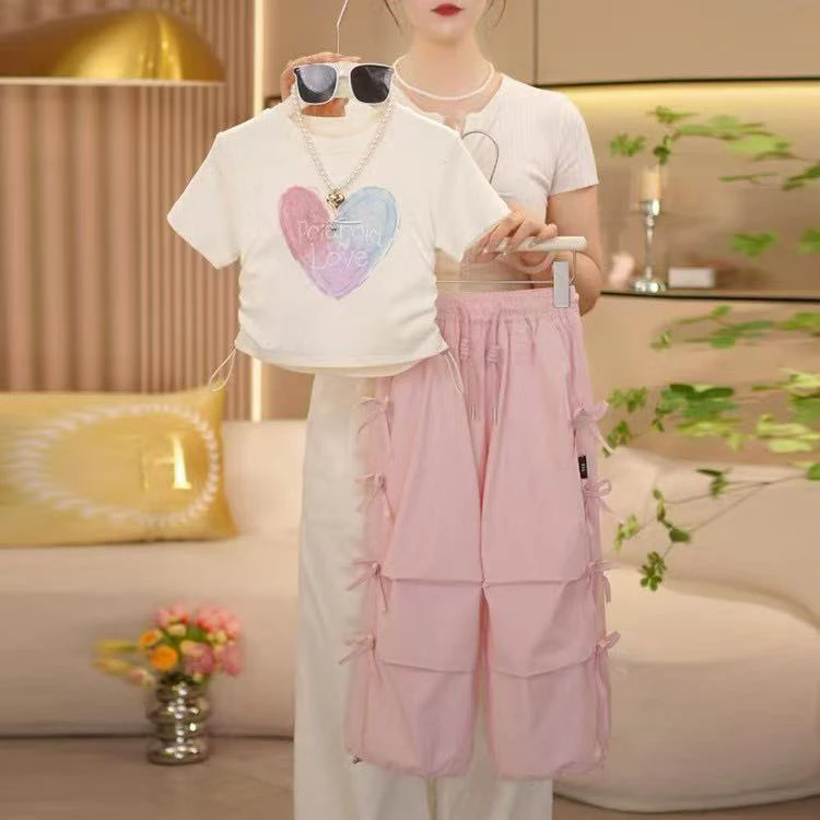 （两件套）童装女童套装夏装2025新款中大童儿童洋气时髦女孩夏