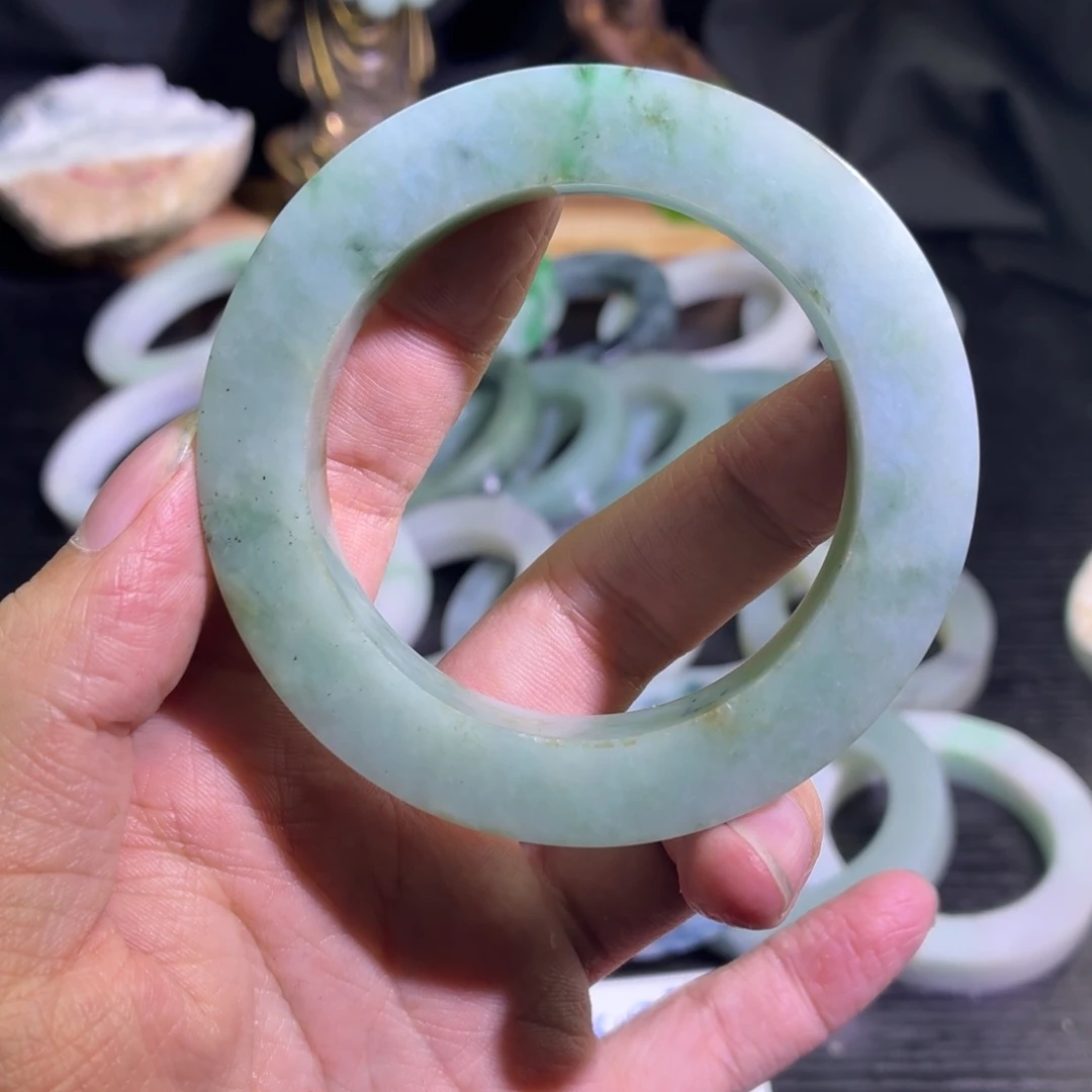 定制翡翠未镶嵌天然翡翠A货毛胚手镯定制